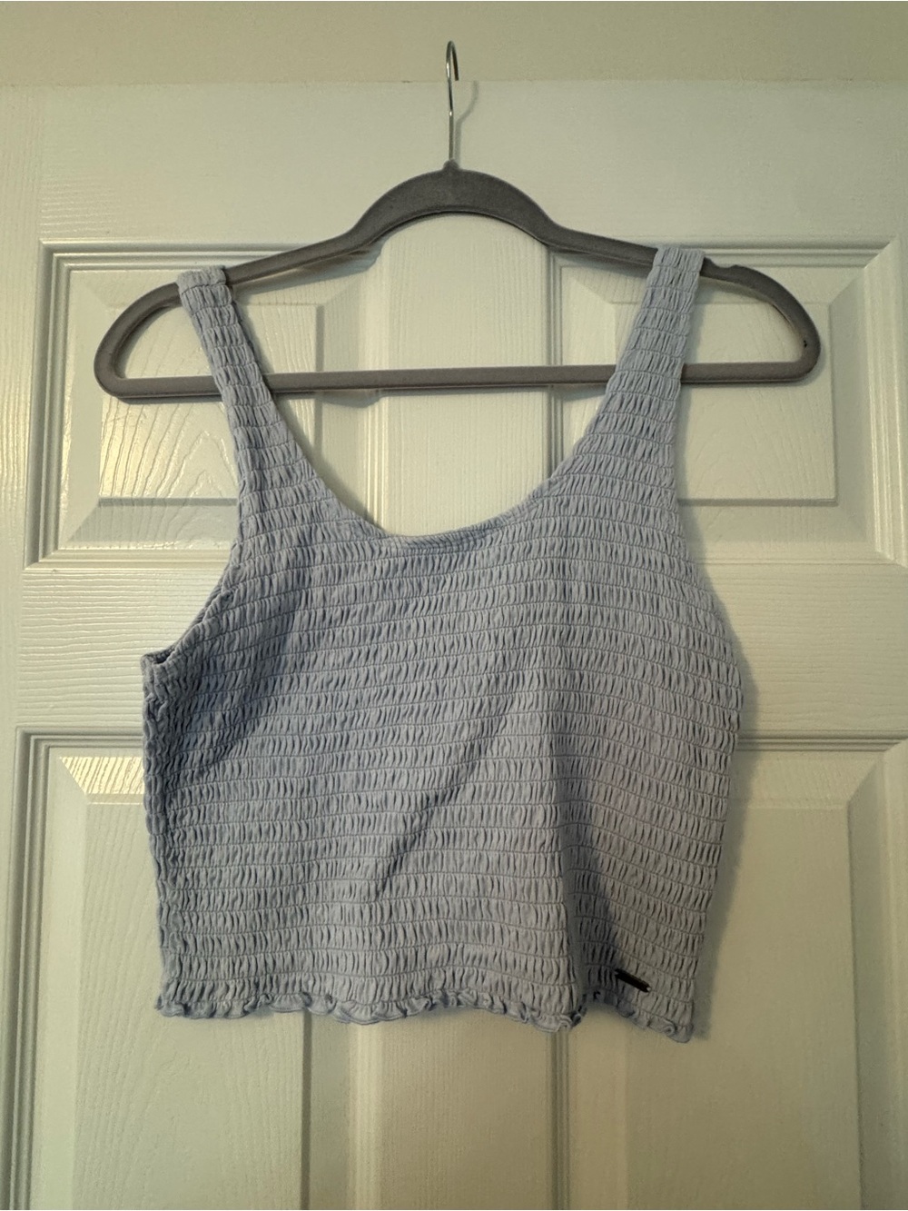 Hollister Smocked Light Blue Crop Tank Top - Women's sz L